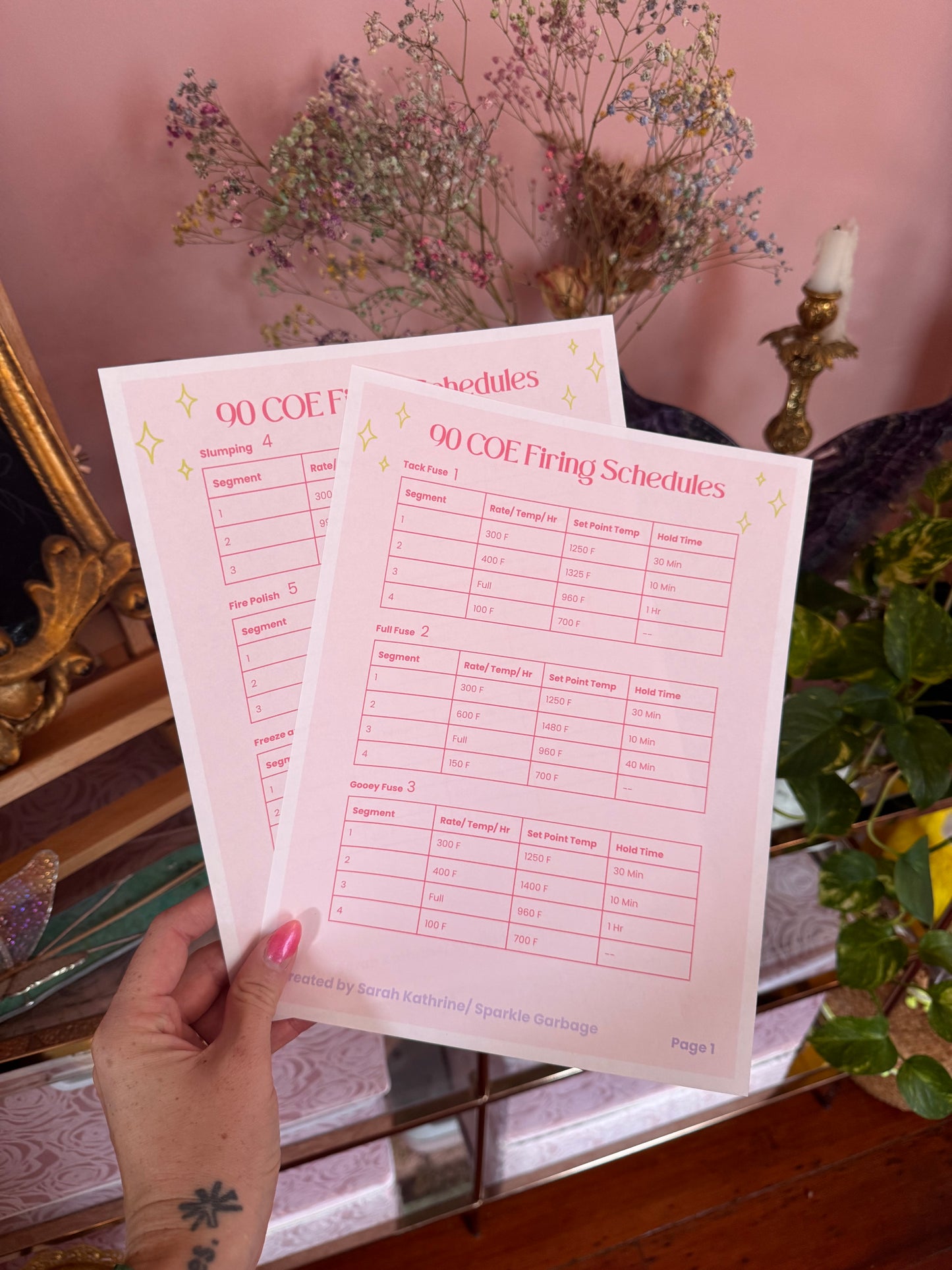 Free Cute Printable 90 COE Kiln Firing Schedule