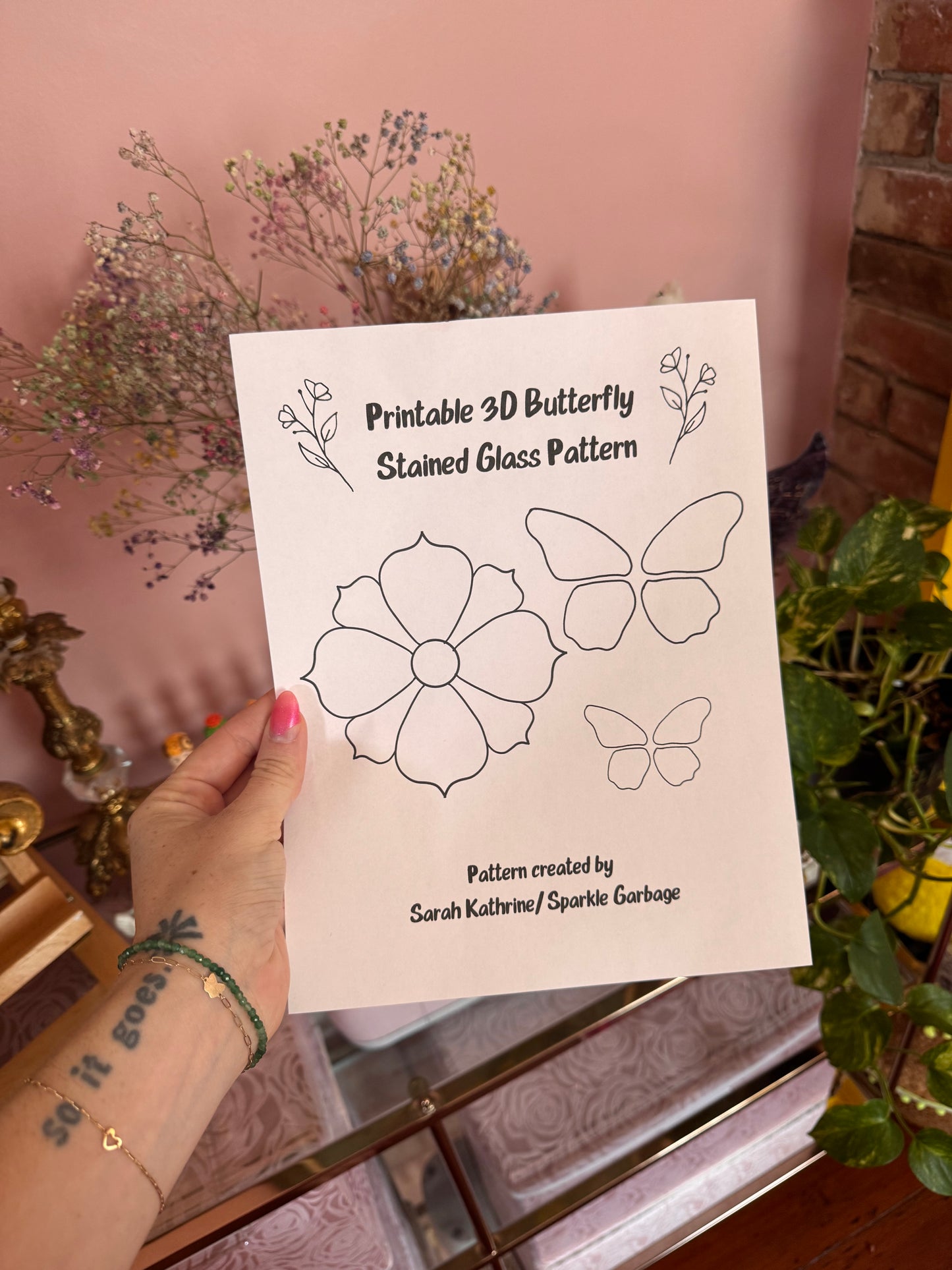 FREE PATTERN: Stained Glass 3D Butterfly