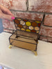 Handmade Stained Glass Honeycomb Bee Jewelry Box – Amber Glass Box, Bee Gift, Honeycomb Decor, Scroll Foot